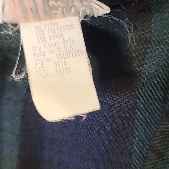 Vintage 90s Dark Green Navy Plaid Grunge Oversized Blazer Size 18/20 XXXL - Picture 7 of 12